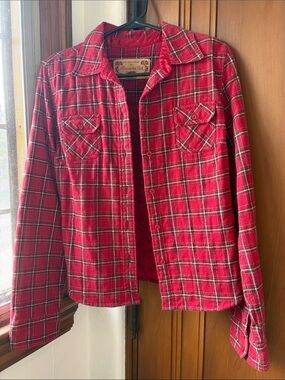 Abercrombie & Fitch Red Plaid Women's Flannel Shirt